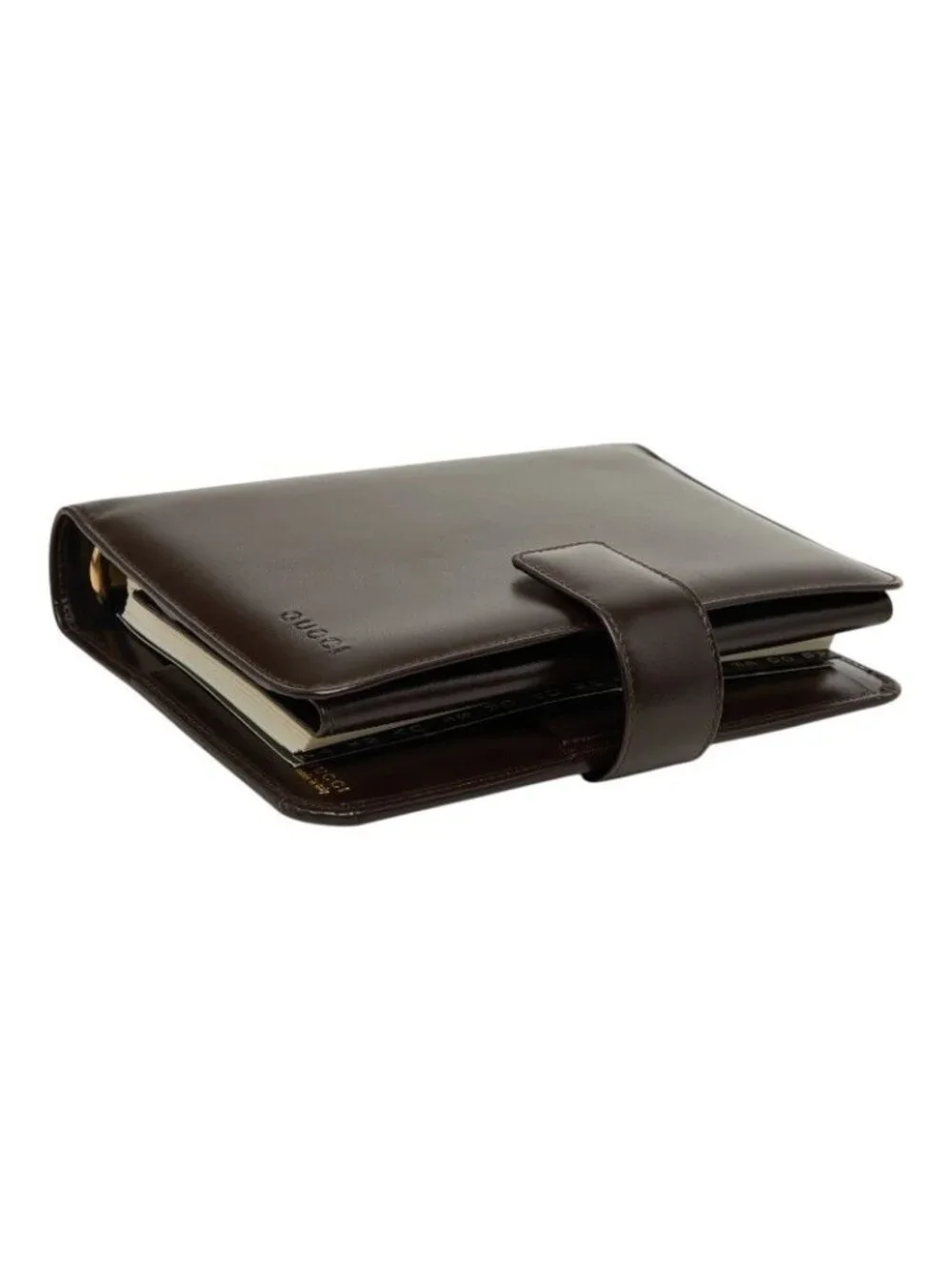 Gucci Life Organizer System Notebook 031 Brown Leather Agenda